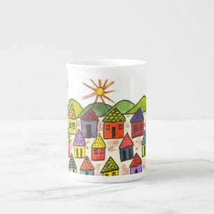 En Porcelaine Tasse de café mexicaine de scène
