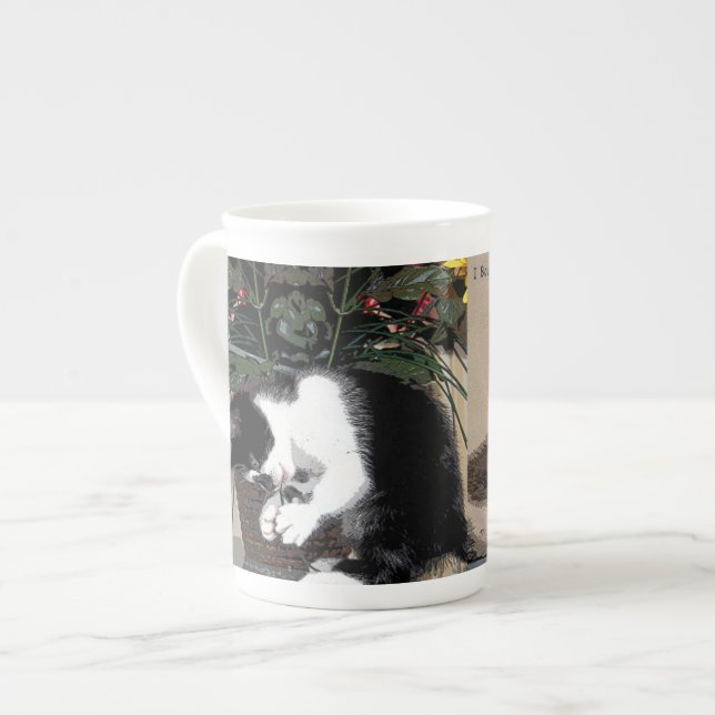 En Porcelaine Tasse de chaton (Devant gauche)
