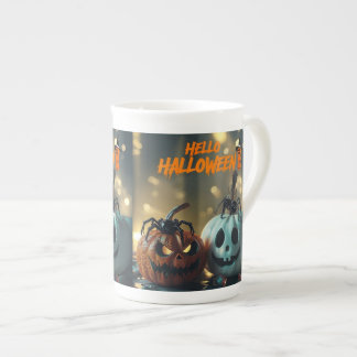En Porcelaine Tasse de Citrouille Hello Halloween!