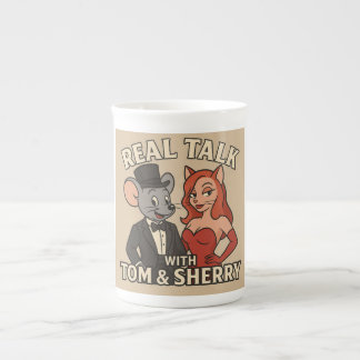 En Porcelaine Tasse de dessin animé Real Talk avec Tom et Sherry