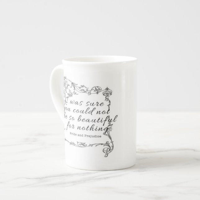 En Porcelaine Tasse de fierté et de préjudice (Devant gauche)