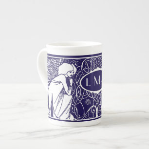 En Porcelaine Tasse de la Chine de monogramme d'anges de Nouveau