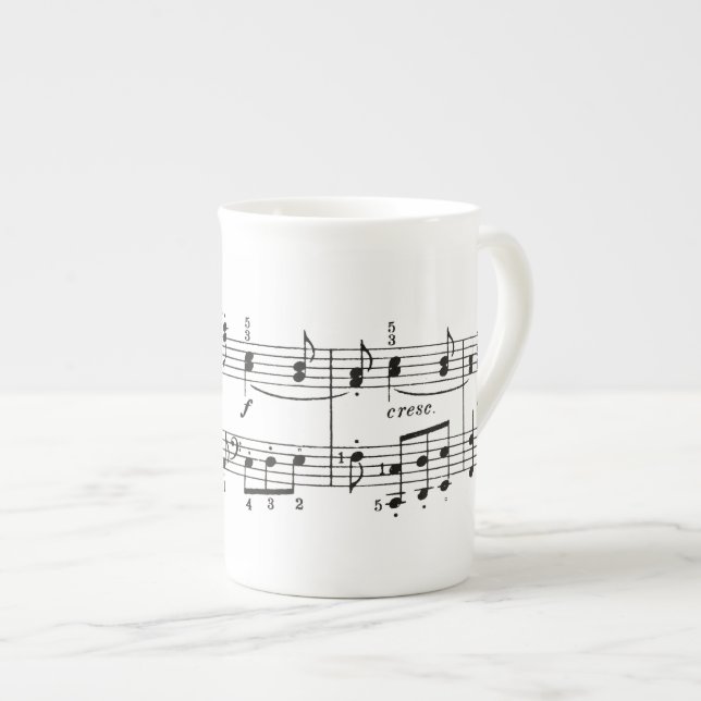 En Porcelaine Tasse de la Chine de notes musicales (Devant droit)