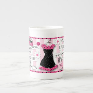En Porcelaine Tasse de la Chine d'écriture sainte de "force et