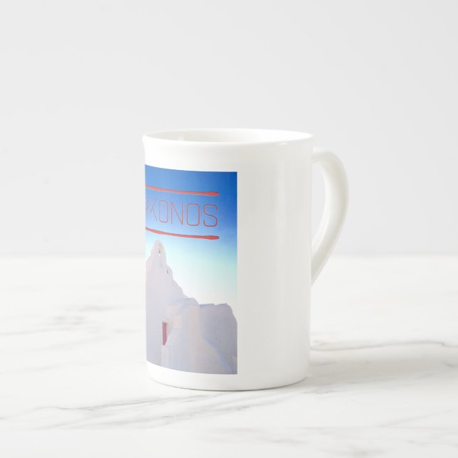 En Porcelaine tasse de mykonos (Devant droit)