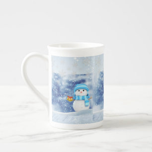 En Porcelaine Tasse de Noël, Bonhomme de neige, Joyeux Noël