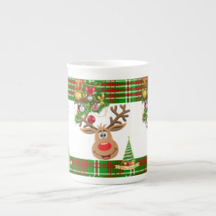 En Porcelaine Tasse de Noël, Renne, Joyeux Noël