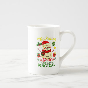 En Porcelaine Tasse de nouveauté de bonhomme de neige magique Sp