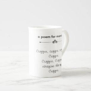 En Porcelaine Tasse de poème de café