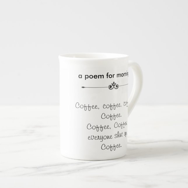 En Porcelaine Tasse de poème de café (Devant droit)
