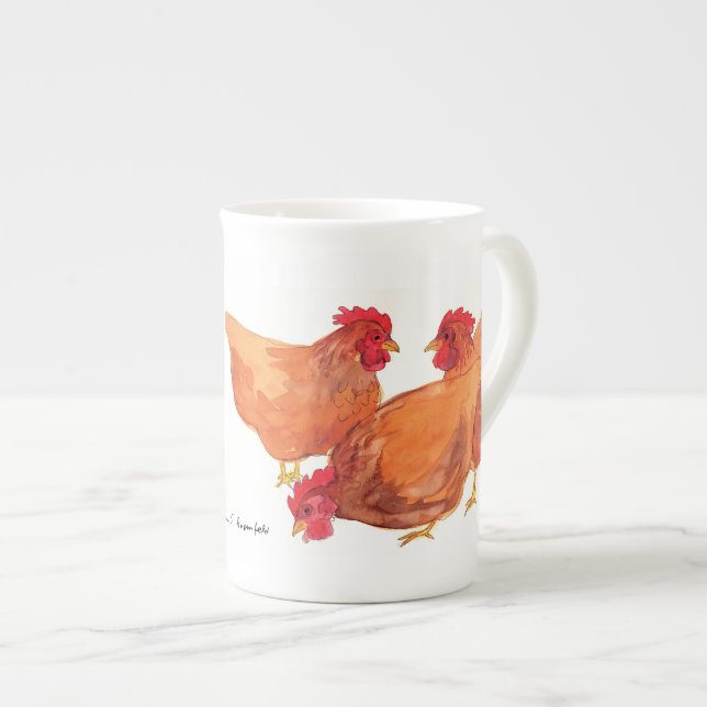 En Porcelaine Tasse de poulets (Devant droit)
