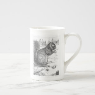 En Porcelaine Tasse d'écureuil pour le gauchiste ou le righty