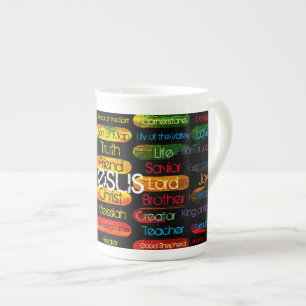 En Porcelaine Tasse géante multicolore Jésus Noms