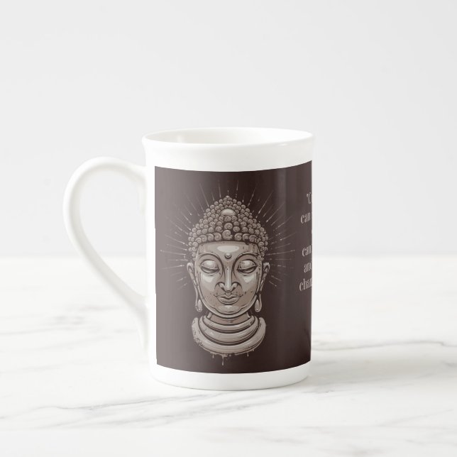 En Porcelaine Tasse nommée faite sur commande de citation de (Gauche)