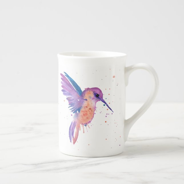 En Porcelaine Tasse pour aquarelle de colibri de peinture (Droite)