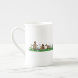En Porcelaine Tasse Prairie Dog Meadow