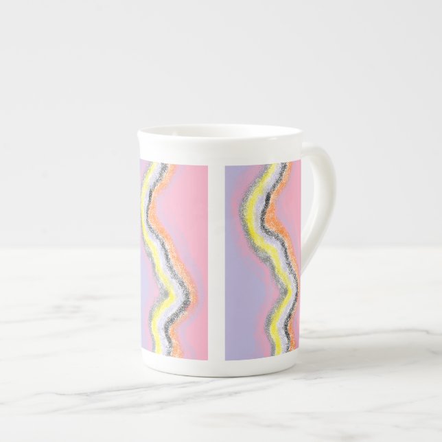 En Porcelaine Tasse rivière abstraite (Devant droit)