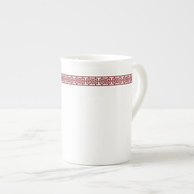 En Porcelaine Tasse spéciale à bordure géométrique chinoise (Devant droit)