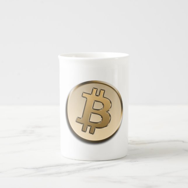 En Porcelaine Tasse spéciale Bitcoin doré (Devant)