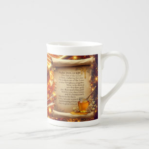 En Porcelaine Tournure de miel Psaume 19:9–11 KJV Tasse