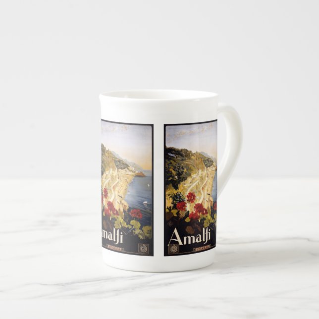 En Porcelaine Vintage voyage Amalfi Italie tasse (Devant droit)