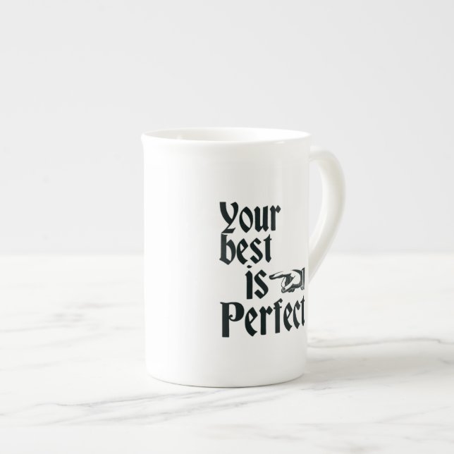 En Porcelaine Votre meilleur est tasse parfaite de coeur (Devant droit)