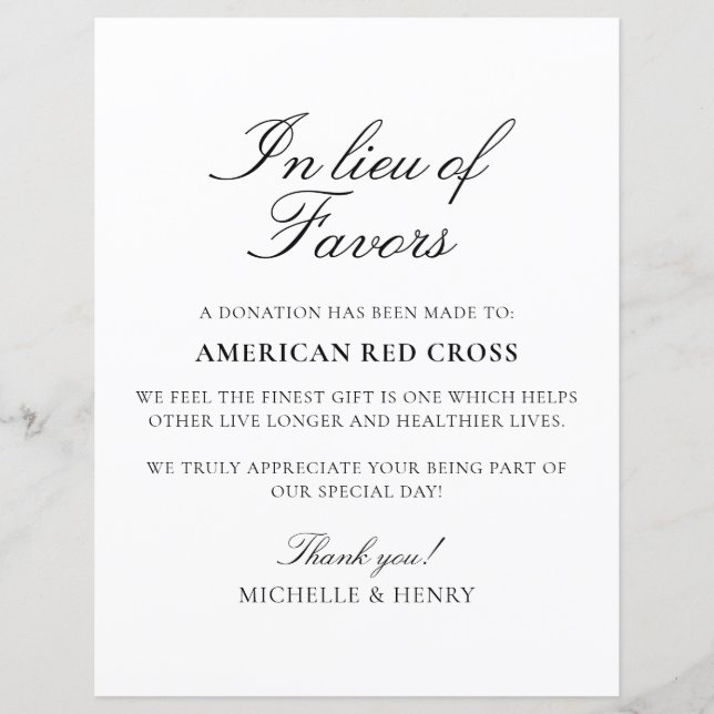 En remplacement des faveurs Signe de don Mariage (Devant)