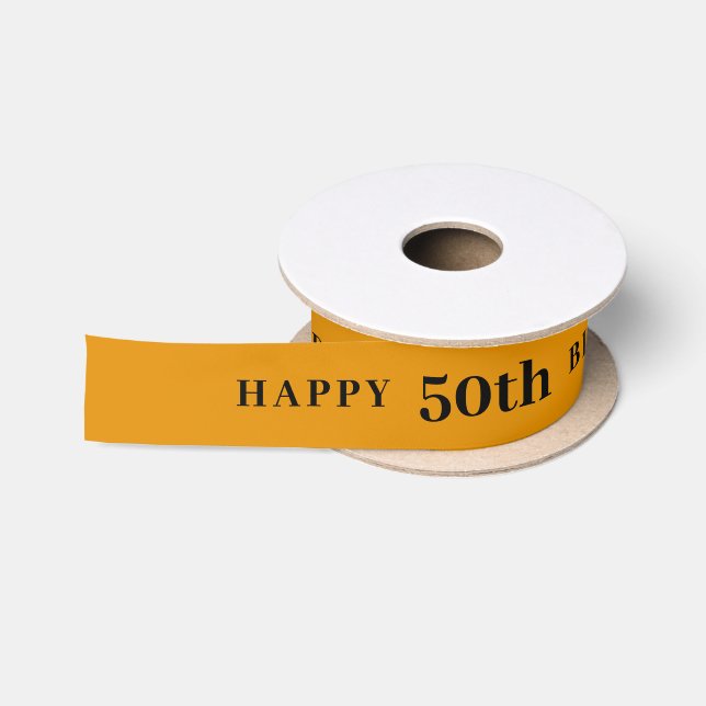 En Satin 50e anniversaire jonquille jaune ruban (Bobine)