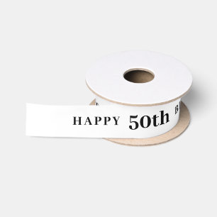 En Satin 50e anniversaire Ruban blanc