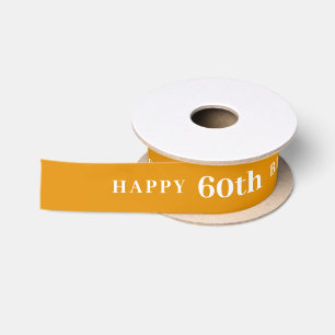 En Satin 60 fêter : Joyeux Anniversaire Ruban jaune