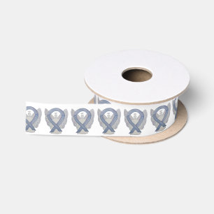 En Satin Angles de ruban de sensibilisation à l'argent Conc