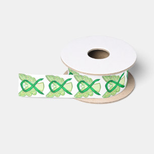En Satin Angles de ruban de sensibilisation verte Conceptio