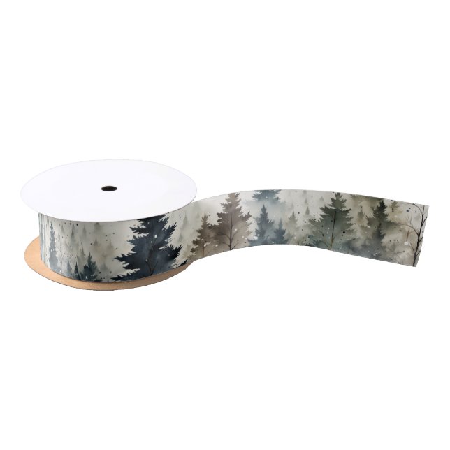 En Satin Arbres mystiques Ruban satiné (Bobine)