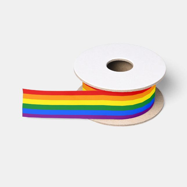 En Satin Arc-en-ciel - Drapeau & Fierté - ruban de défilé / (Bobine)