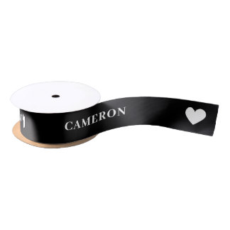 En Satin Avec Sympathie Profonde Ruban Noir avec Nom