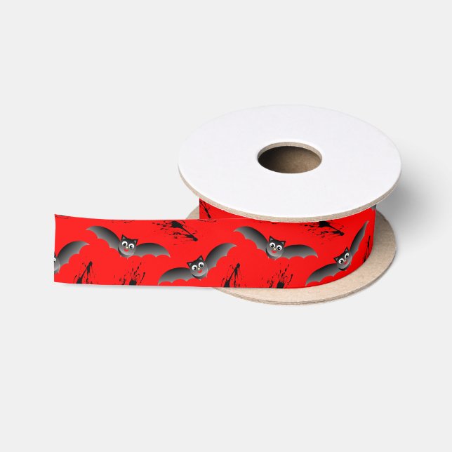 En Satin Bats d'Halloween doux ruban satiné (Bobine)