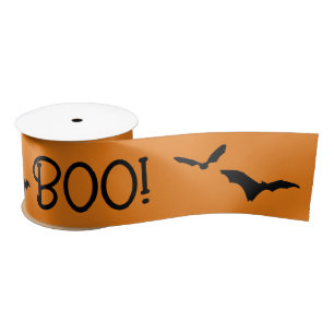 En Satin Bats volants BOO Halloween Bats orange Ruban
