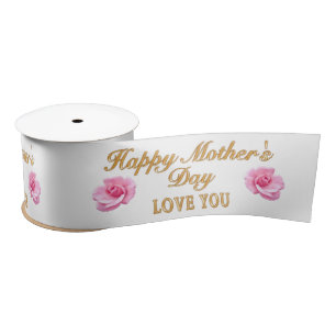 En Satin Bel amour heureux de ruban du jour de mère vous