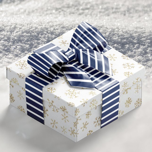En Satin Bleu Bleu Bleu Bleu Rayures Ruban (Nautical Navy Blue White Stripes Ribbon)