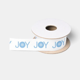 En Satin Bleu Noël Joie Ruban