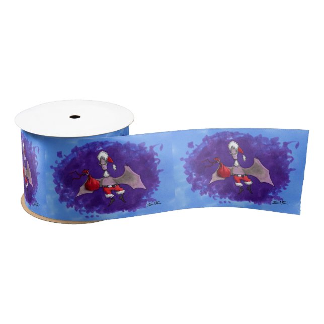 En Satin bobine de ruban bleu père Noël Bat (Bobine)