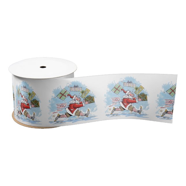 En Satin bobine de ruban père Noël non préparée (Bobine)
