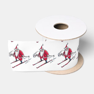 En Satin bobine de ruban père Noël Skiing