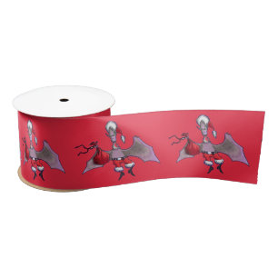 En Satin bobine de ruban rouge père Noël Bat