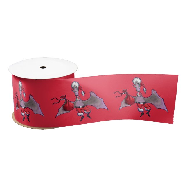 En Satin bobine de ruban rouge père Noël Bat (Bobine)