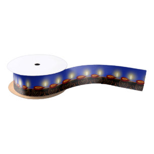En Satin Bougies Diwali lumineuses - Ruban