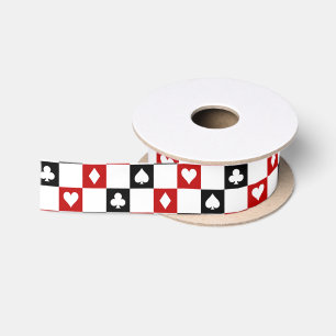 En Satin Cartes suti Jeu motif de partie ruban