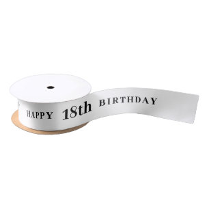 En Satin Célébration 18 : Joyeux Anniversaire Ruban blanc