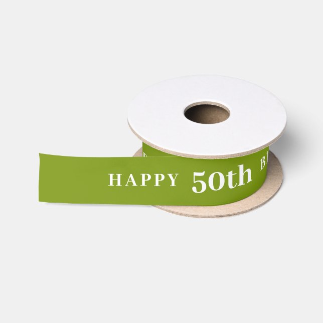 En Satin Célébrer 50 : Joyeux ruban vert d'anniversaire (Bobine)