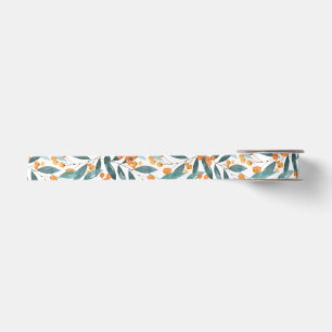 En Satin Cerises avec feuilles d'Eucalyptus au ruban blanc